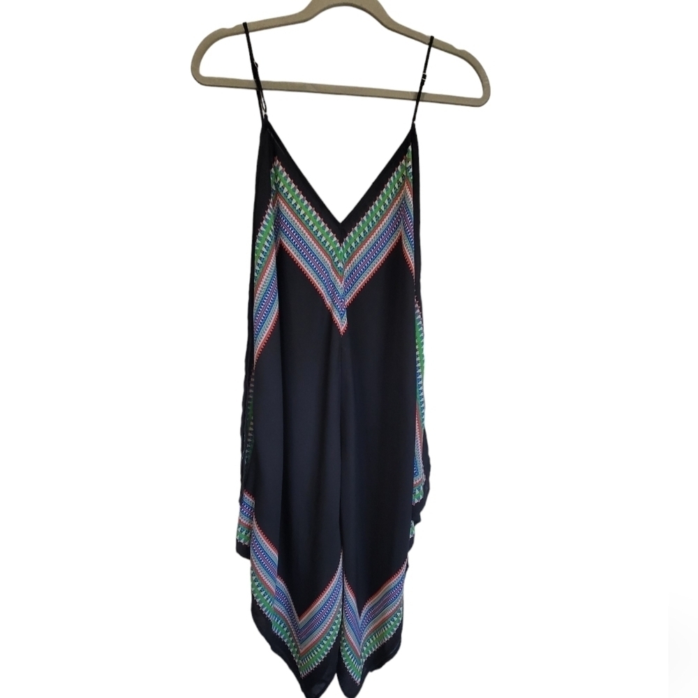 XL Geometric Print Spaghetti Strap Casual Loungewear Midi Dress or Swim Coverup